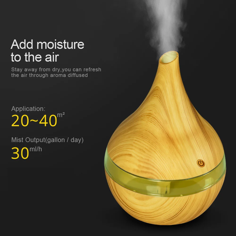 Ceny KBAYBO 300ml USB elektryczny Aroma dyfuzor powietrza drewna ultradźwiękowy olejek eteryczny do nawilżacza wytwarzacz mgiełki do aromaterapii dla domu