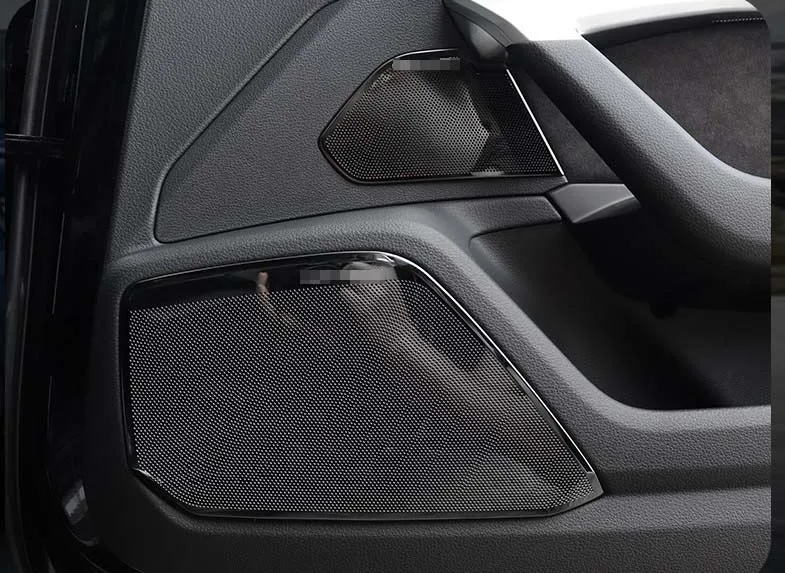 For Audi A6 C8 A7 4KA 2018 2019 Car Styling Door Loudspeaker Sound Chrome Speaker Cover Trim Frame Sticker Interior Accessories |