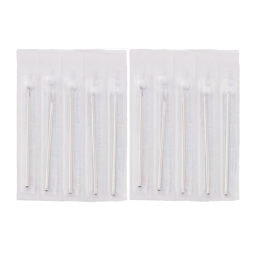 10pcs Surgical Steel Tatto Piercing Needles Medical Tattoo Needles For Navel Nose/Lip/Ear Piercing 35g (4.8mm)