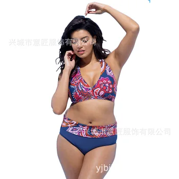

Magazine Recommended Big Code Sexy Swimsuit Tether Gao Waist Bikini Plus Fat Increase Code Bikini Large Bust Maternity
