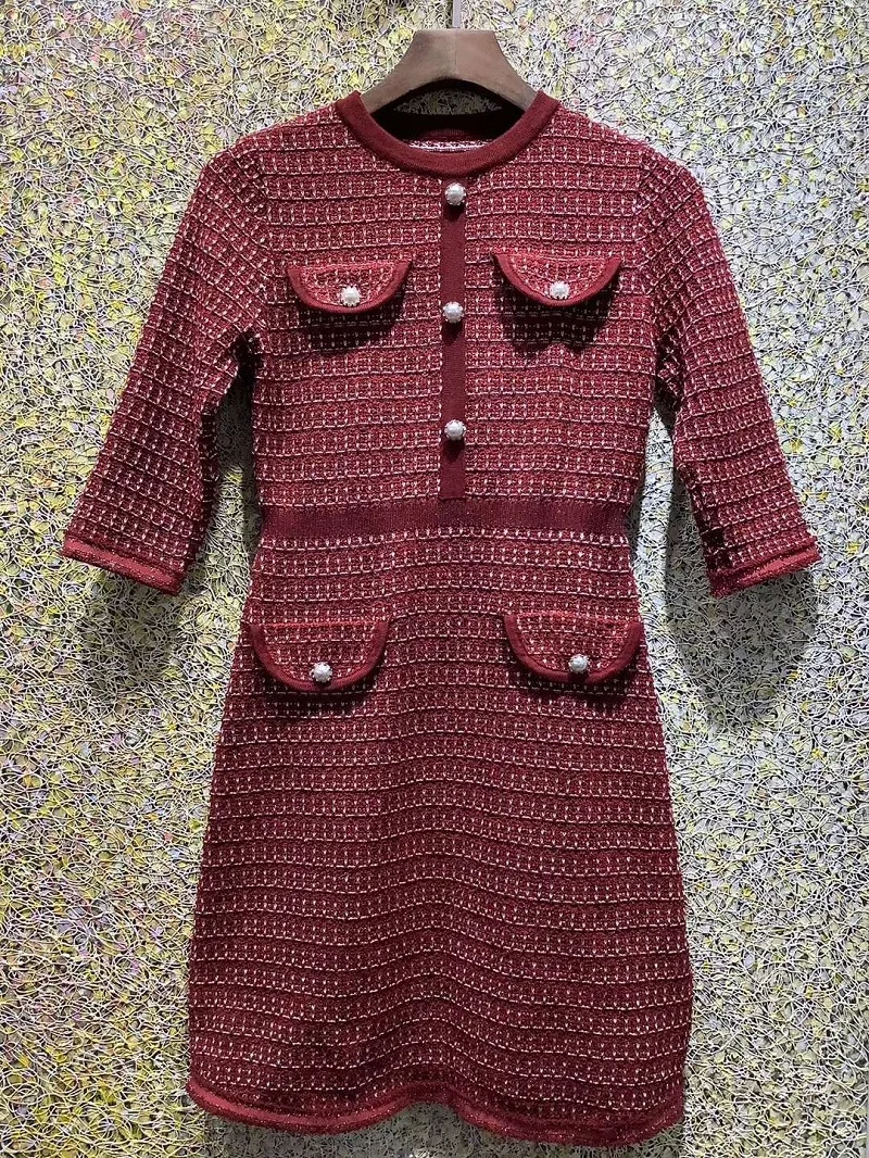 ^Cheap High Quality Sweater Dress 2020 Spring Casual Jumper Dress Women Geometric Patterns Knitting Beading Deco Wine Red Black Dress ^Cheap High Quality Sweater Dress 2020 Spring Casual Jumper Dress Women Geometric Patterns Knitting Beading Deco Wine Red Black Dress