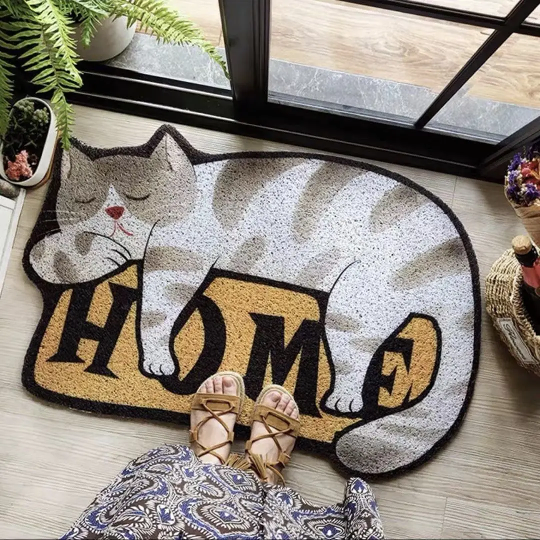 Cartoon Carpets Doormats Rugs For Bathroom Living Room Entrance Door Floor Stair Kitchen Bedroom Hallway PVC Non-Slip Clean Mats