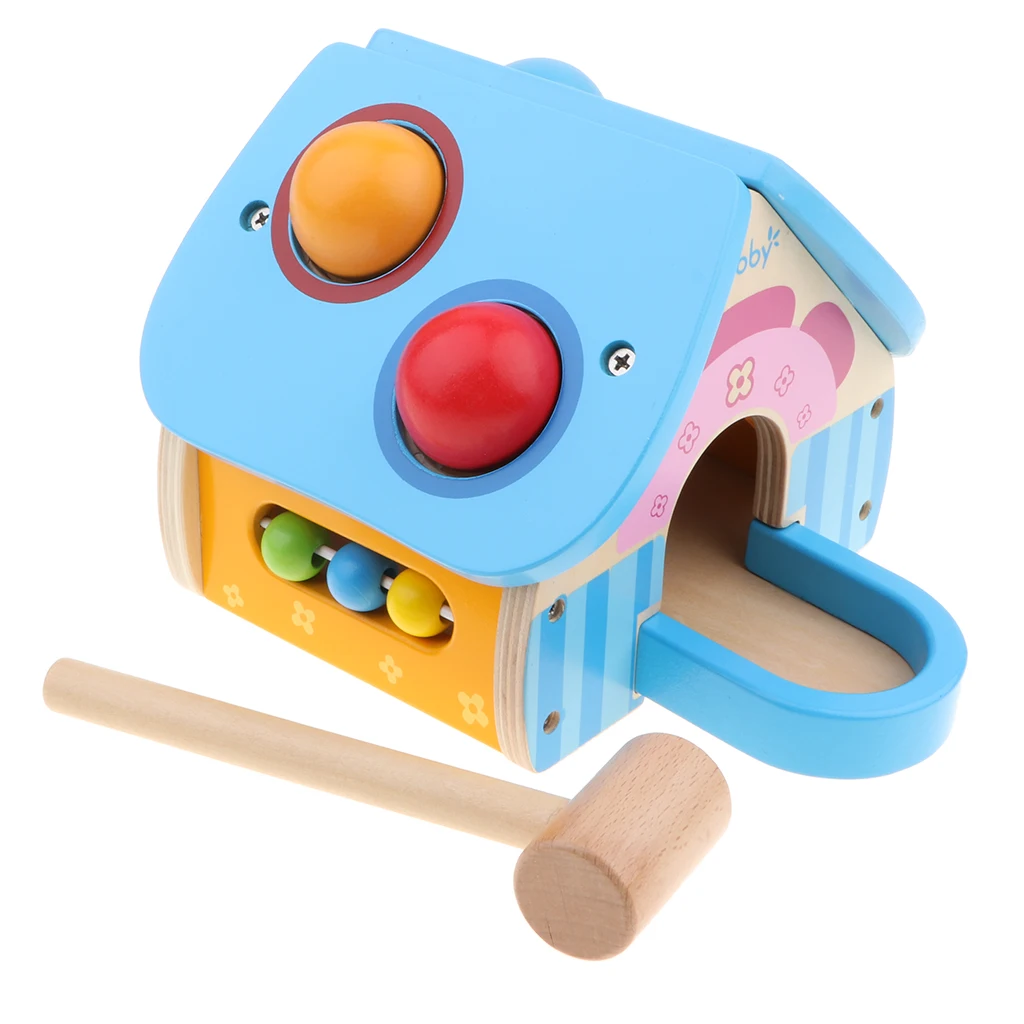 Montessori Ball Hammering Digital Clock Beads Counting Baby Toddler Preschool Early Learning Toy Play Activity