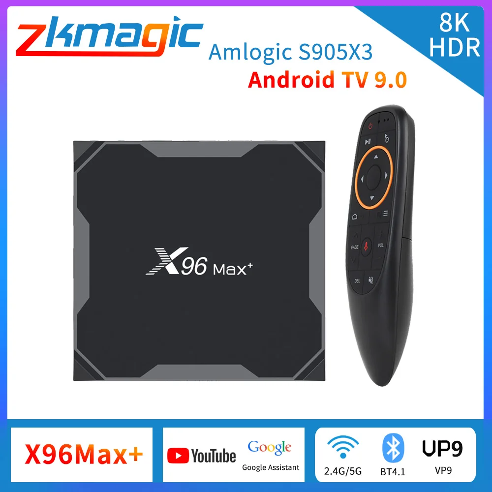 

Android 9.0 TV Box X96MAX+ 4/32/64GB Smart TV-Box 2.4/5.0G WiFi Amlogic S905X3 Quad Core 8K Video Player Smart Tv X96 Max Plus