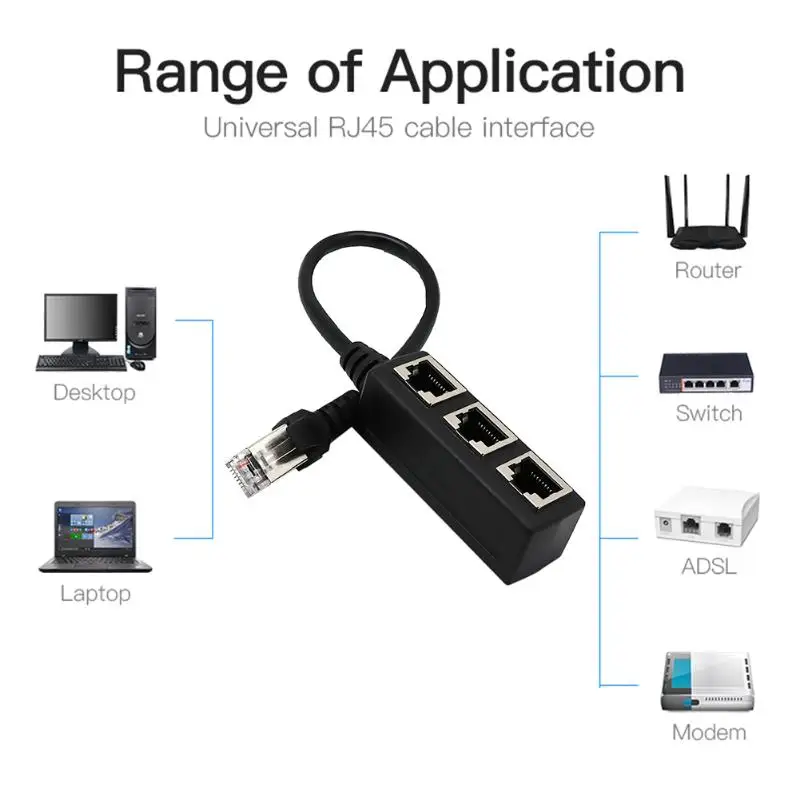 RJ45 Ethernet сплиттер кабель Мужской до 3 Женский переключатель адаптер Разъем для CAT 5/CAT 6 сплиттер Кабель-адаптер для ПК компьютер