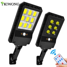 Solar Street Light Waterproof Wireless Solar Motion Sensor Security Lamp with 3 Modes Remote Controller for Garden Deck Fence