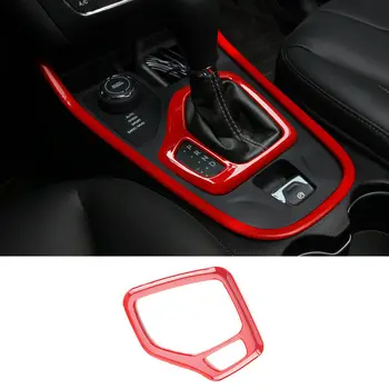 

EIDRAN Car Red Plastic Interior Accessories Gear Frame Cover Fit For Jeep Cherokee 2014 2015 2016 2017 2018