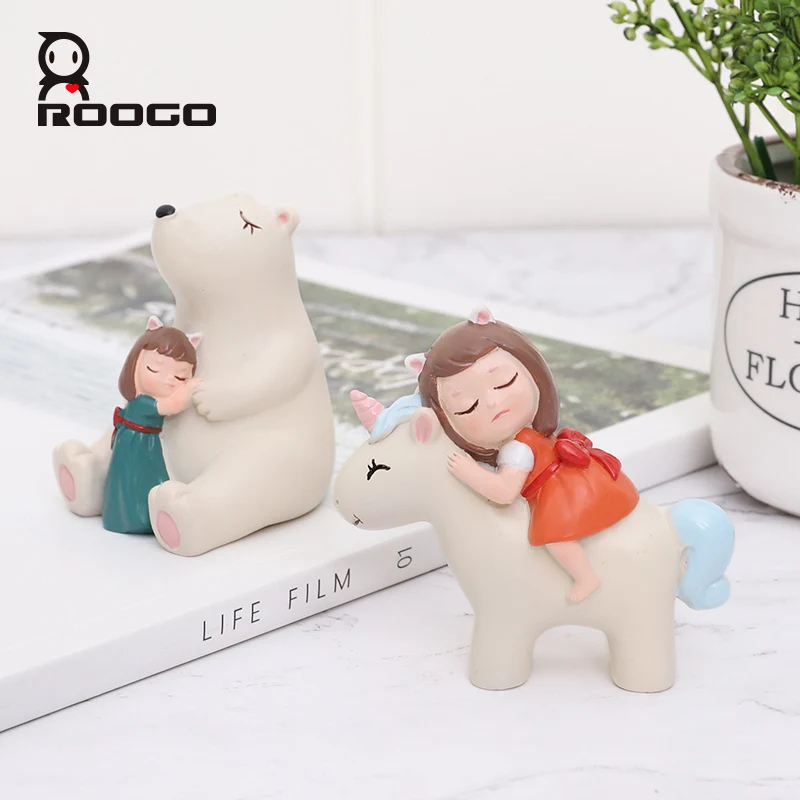 Roogo Современная мечта девушка украшение дома аксессуары для детей декор для вечеринки в честь Дня Рождения Смола Творческие ремесленные фигурки для декора автомобиля