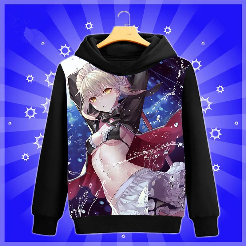 Крутая аниме-Толстовка Fate/stay night артурия Пендрагон фигурка Косплей Толстовка с капюшоном Весна Осень Мужчины Женщины пуловер пальто