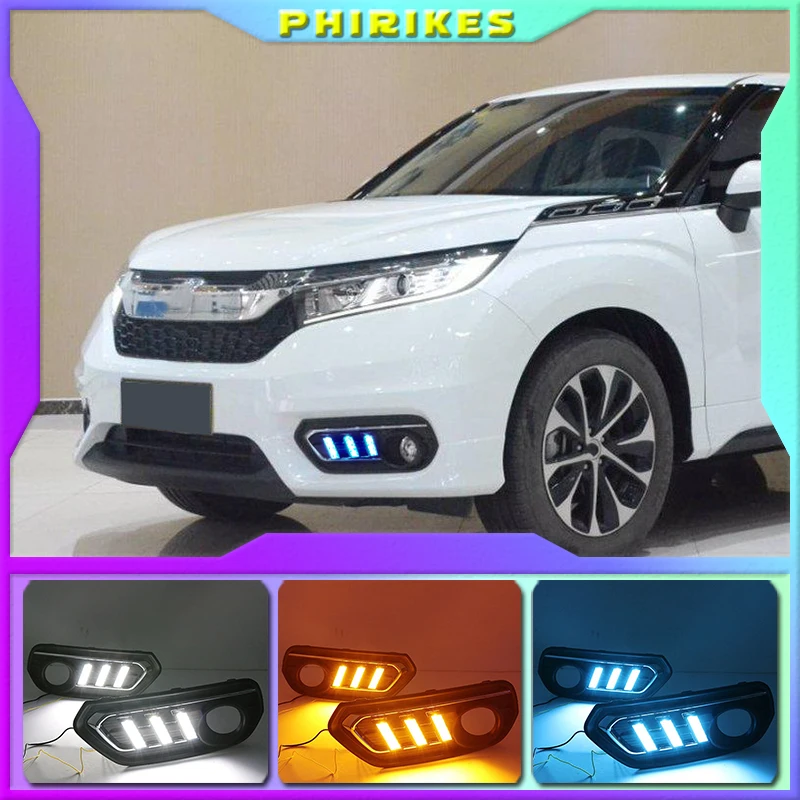 

Дневные ходовые огни DRL, 1 комплект, дневные ходовые огни 12 В, противотуманные фары из АБС-пластика с желтым указателем поворота для Honda AVANCIER 2017-2019