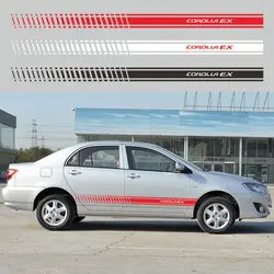 2 шт., автомобильные наклейки, автомобильные виниловые наклейки для Toyota COROLLA EX, Длинные полосатые наклейки для автомобиля
