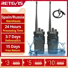 Transceptor de rádio em dois sentidos da frequência ultraelevada/vhf 10w para o armazém da fábrica da exploração agrícola 3km walkie talkie ip67 impermeável retevis rt29 2 pces