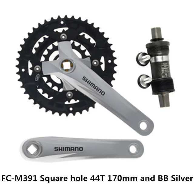 Square and BB Silver SHIMANO ACERA FC-M391/FC-M390 Звездочка для горного велосипеда 9/27 скоростей звездочка/квадратное отверстие 22-32-44т 170 мм абсолютно - Цвет: Square and BB Silver