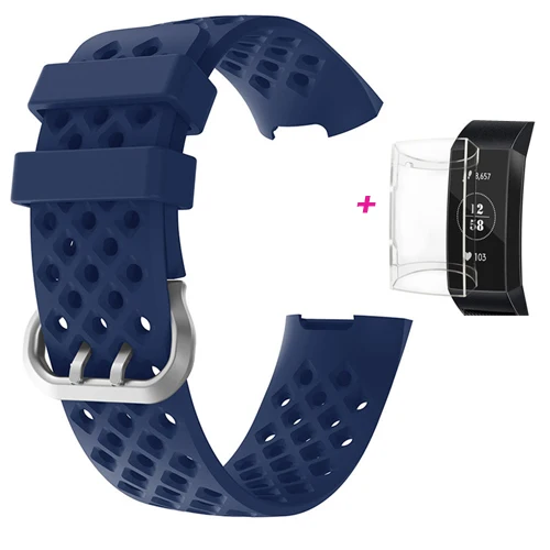 YHNUJM спортивный дышащий Силикон Браслет ремешок для Fitbit Charge 3 Смарт-часы - Цвет: blue
