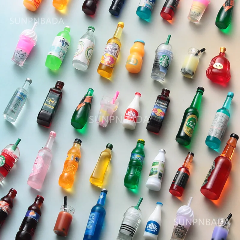 Cute Miniature Dollhouse Supermarket Food Snacks Mini Cake Wine Drink for Blyth Barbies BJD Doll Kitchen Accessories 4