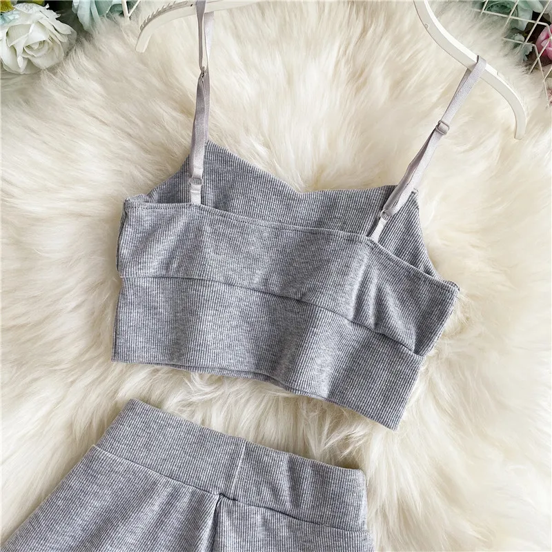 jumpsuits for women 2020 Summer Sexy Tank top Female Outer Wear Top High-Waisted Wide Leg Shorts Two-Piece Female jumpsuits for women 2020 Summer Sexy Tank top Female Outer Wear Top High-Waisted Wide Leg Shorts Two-Piece Female