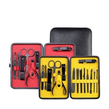 15 шт. маникюрные инструменты кусачки для маникюра с двумя пружинами профессиональный набор инструментов для маникюра путешествия педикюр набор инструментов с Чехол маникюрный педикюрный набор