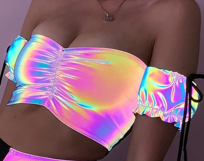 

Ladies Reflective Colorful Summer Vest Tank-Tops Slash Strappy Sports Women Beach Summer Sleeveless Top Tanks Clothing