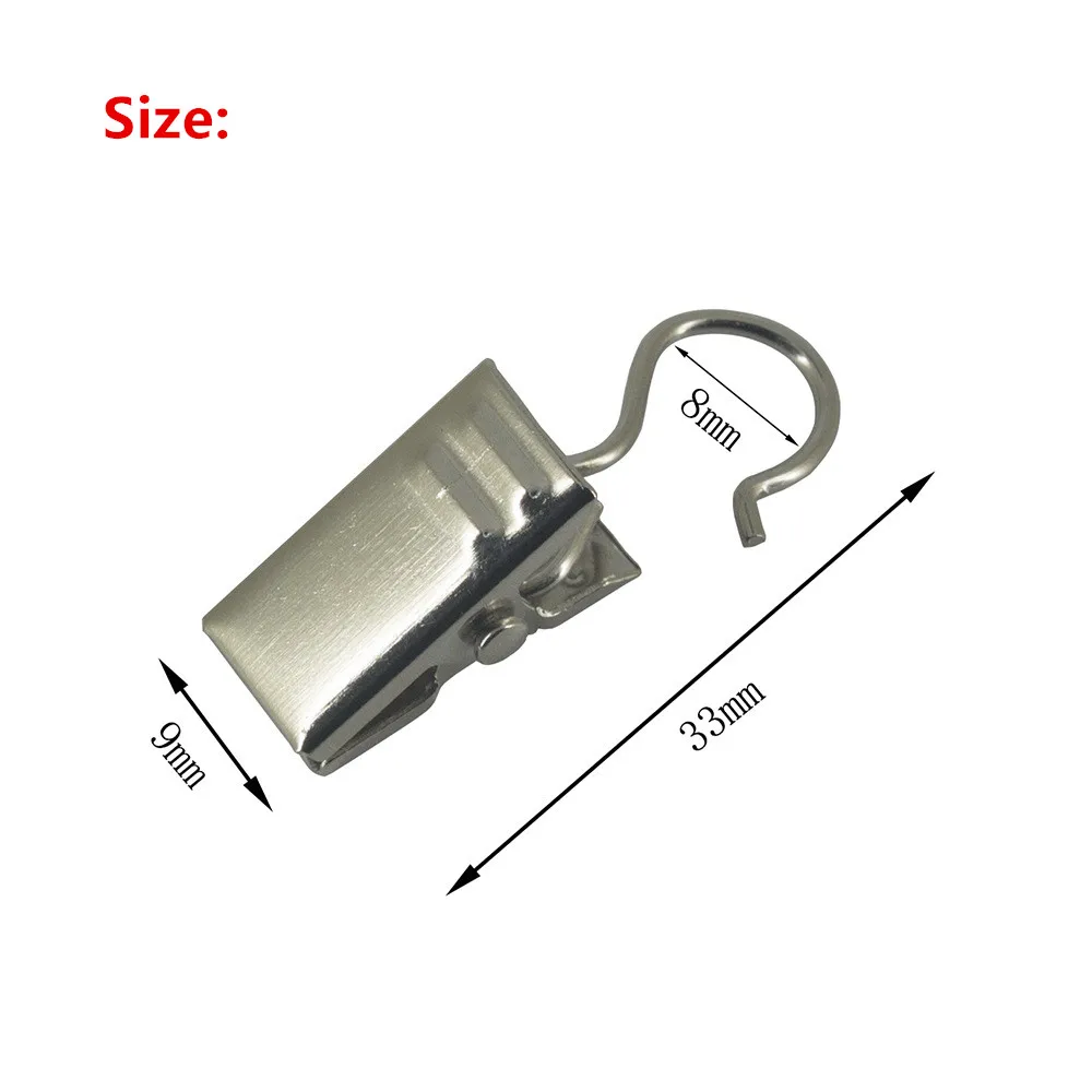 10pcs/lot High Quality Extra Heavy Curtain Clamp Bath Shower Window sunshade Curtain Stainless steel clip curtain fittings