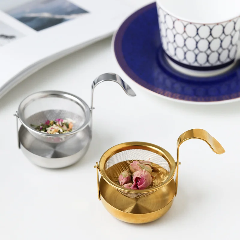 

Gold Mesh Tea Infuser Reusable Tea Strainer Metal Cup Strainer Teapot Stainless Steel Loose Tea Leaf Spice Filter Drinkware Tool