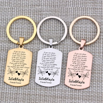 

Name Customized Key Chain Friendship Souvenir Gift Heart Pattern Fashion Key Pendant Men Women Gift Friend Forever Engraved