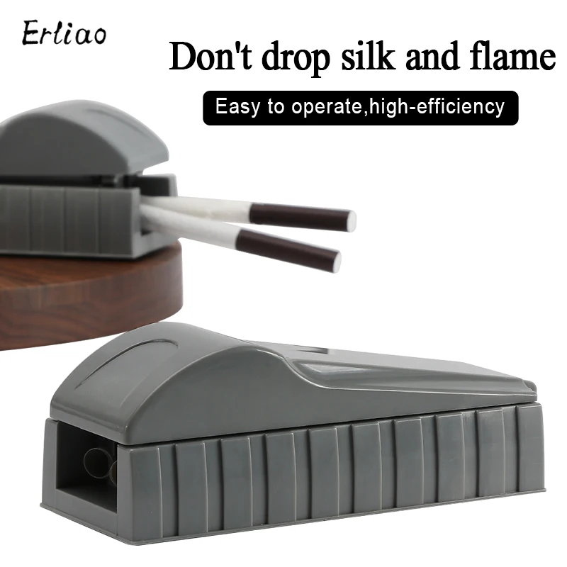 1Pcs New Manual Cigarette Smoke Puller Tobacco Injector Rolling Machine Double Tube Filling Roller Maker Accesoires Erliao | Дом и сад