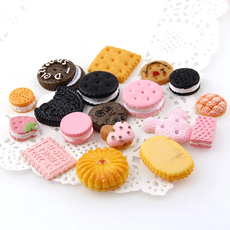 30 штук смешанного бисквита из смолы маленькая искусственная еда для хлеба