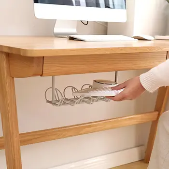 

Under Desk Storage Hanging Rack Closet Holders for Power Strip Cord Tray Cable Management Cupboard Adapter Shelf Home Storage