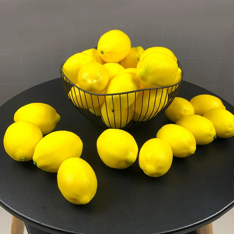 112pcs Artificial Yellow Lemon Realistic Simulation Fake S Faux Pvc S Fruits For Photography