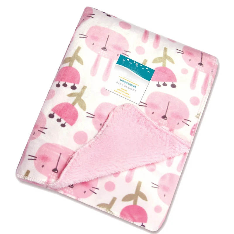 Детское одеяло с мультипликационным рисунком, уплотненное бархатное Двухслойное детское Пеленальное Одеяло, постельные принадлежности для новорожденных, одеяло s, чехол для коляски, накидка, игровой коврик - Цвет: Rabbit