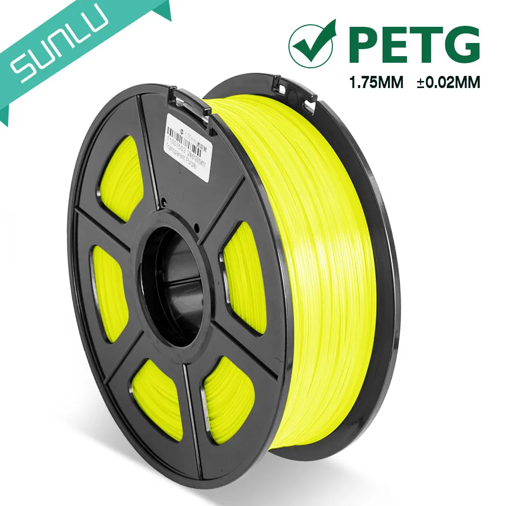 Transparent Yellow 3d принтер PETG нити 1,75 мм прозрачный цвет заправка пластик допуск+/-0,02 мм DIY Lampshape расходные материалы 7 цветов - Цвет: Transparent Yellow