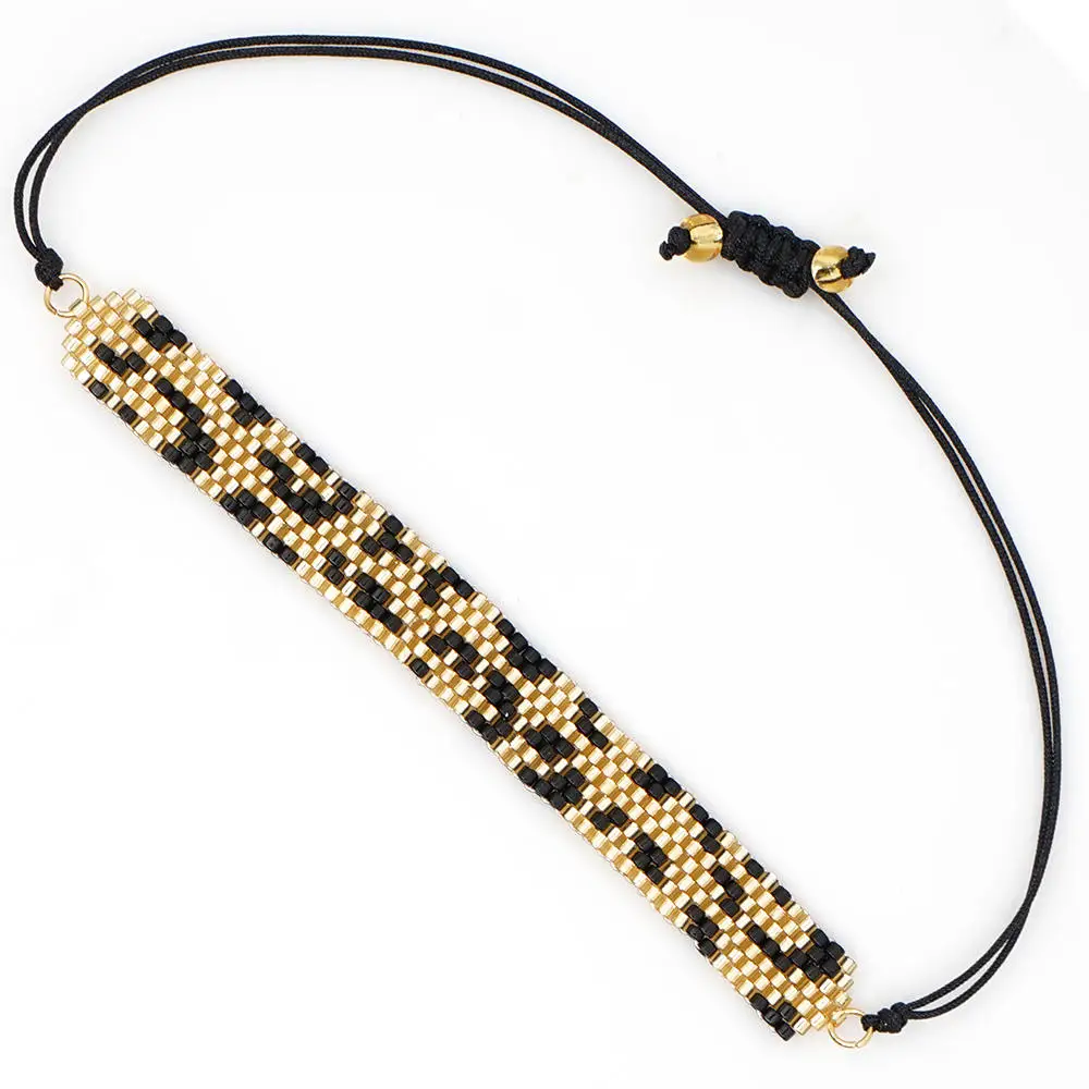 MI-B190454A Go2boho MIYUKI браслет мужской Pulseras Mujer Moda Леопардовый Браслет для ношения выше локтя женские ювелирные изделия с кисточкой леопардовым узором - Окраска металла: MI-B190454A