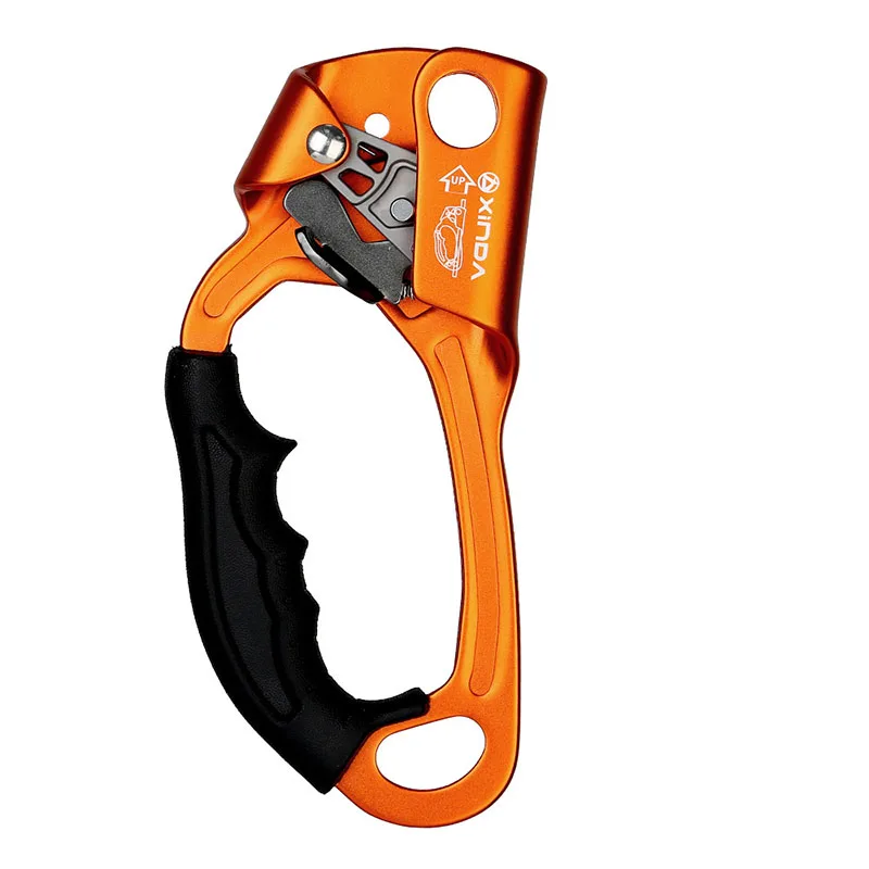 Orange-Left Hand Подъемный ручной Открытый 150 кг подшипник алюминиевый сплав безопасность скалолазание Ascend анти-осеннее оборудование альпинистский комплект - Цвет: Orange-Left Hand