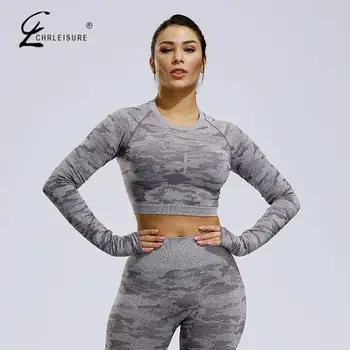 

Women Camouflage Printed Tshirt Tight Sexy Womens Hole T-shirt Elasticity Outside Comfort Top Round Neck Tops For Femme