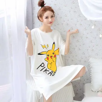 

Oversized Summer Loose Women Cartoon Sleepwear Leisure Short Sleeve Thin Nightgowns Printing Fruits Big Size Nightdress
