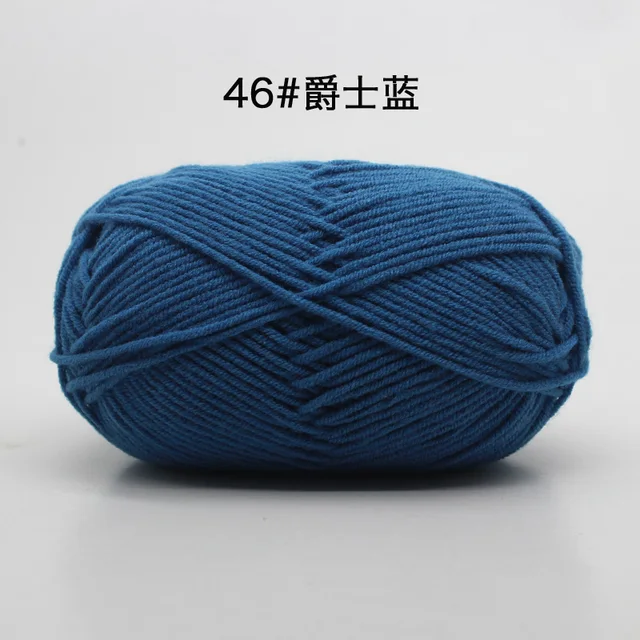 Hot Sale Multi Color Cotton Silk Knitting Yarn Soft Warm Baby Yarn for Hand Knitting thread Supplies 50g/lot No.46 Jazz Blue
