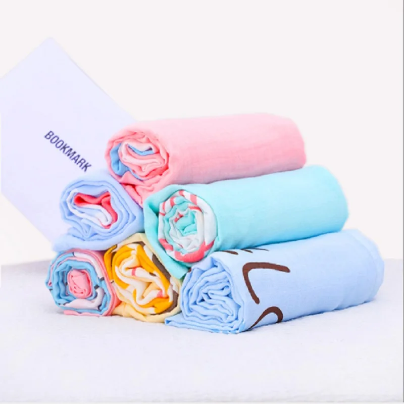 Newborn Baby Blankets Bamboo Children Cotton Soft Supplies Muslin Kids Blankets Swaddle Wrap 2 layers Stroller Towel 110*125cm