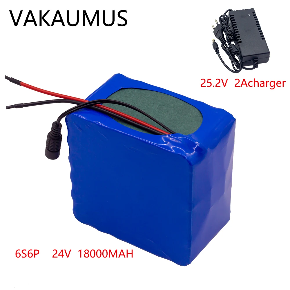 

24V 18AH 6S6P 25.2V 250W 350W 500W Ebike Electric Bicycle Scooter Children's Car Lawn Mower Sprayer 18650 Lithium Battery Pack