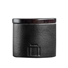 Винтажная банка для чая, керамическая черная банка для хранения керамики, банка для чая, Caddy Tieguanyin, зеленый чай, Кадди, уплотнение, емкость для чая, японская канистра