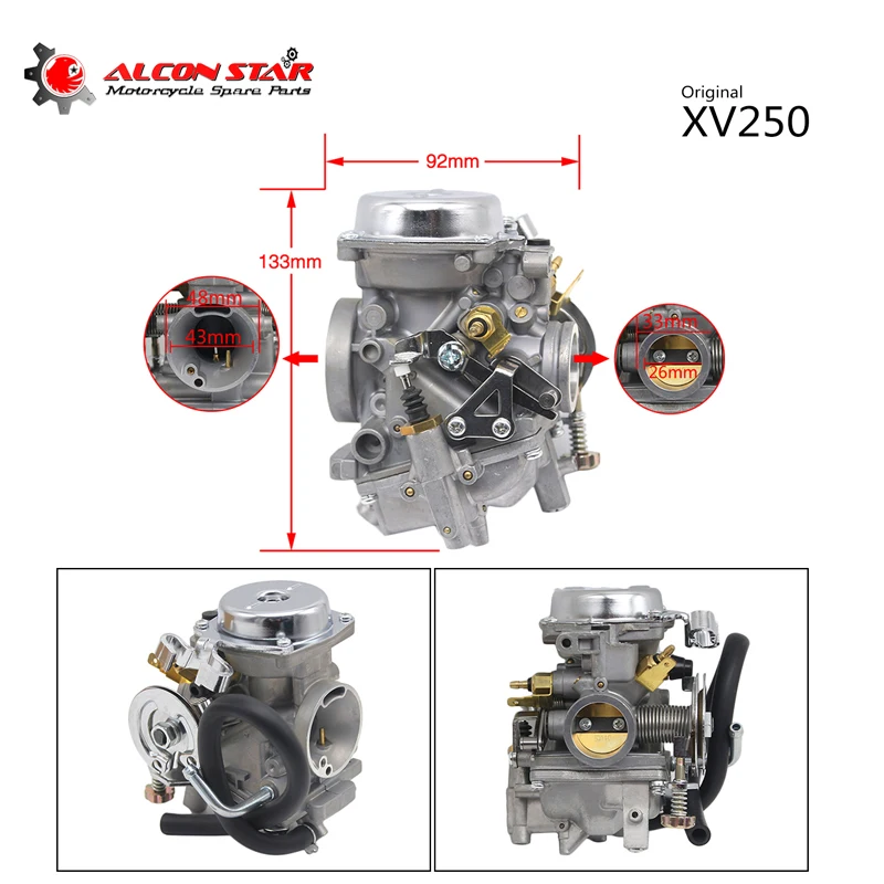 Alconstar-карбюратор для Yamaha Virago 250 XV250 XV125 Route 66 1988- Carb Карбюратор/адаптер алюминиевый карбюратор в сборе Route