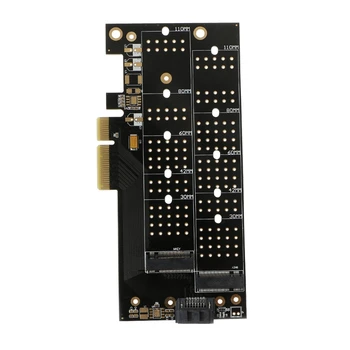 

Dual Port Desktop NGFF M.2 B + M Key SSD to PCI Express PCI-E 4X Adapter Card