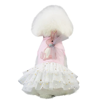 

Pet Spring Summer Princess Skirt Cute Rabbit on Top Sweety Princess Dress Small & Medium Dogs Cool Dress Pet Accessories
