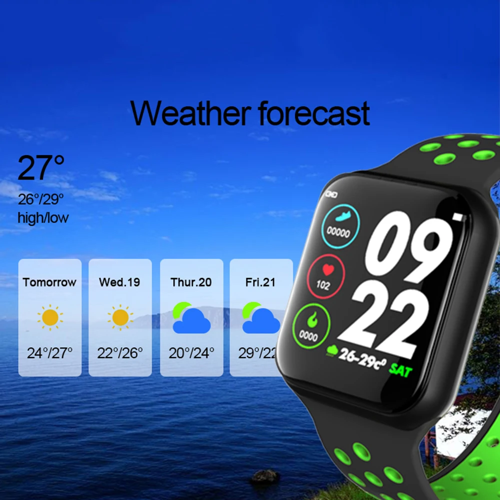  F9 Sport Smart Watch IP67 Waterproof Bluetooth V4.0 Heart rate Blood pressure Smartwatch Support IO - 4000121159062