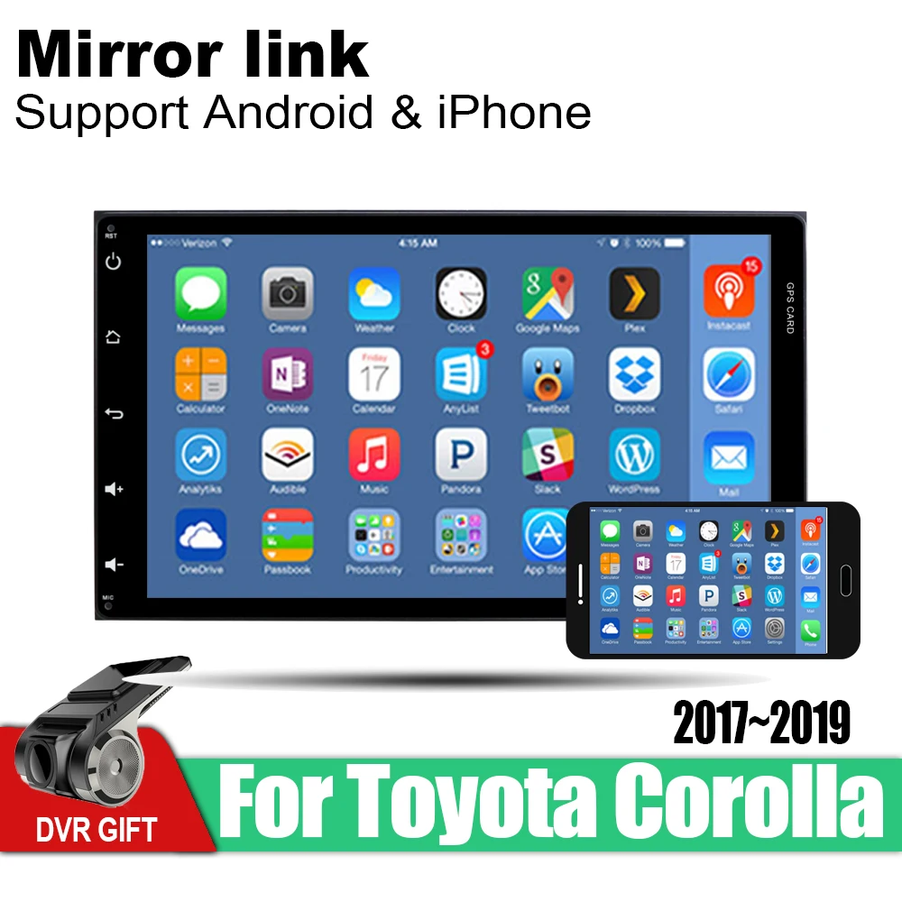 Автомобильный мультимедийный плеер на Android с GPS для Toyota Corolla 2017 2018 2019