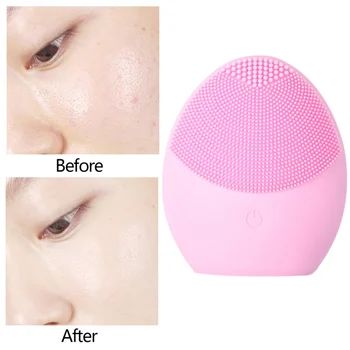 

Electric Facial Cleansing Tool Sonic Vibration 3 Color Silicone Deep Pore Cleaning Waterproof Massage Soft Face Cleaning