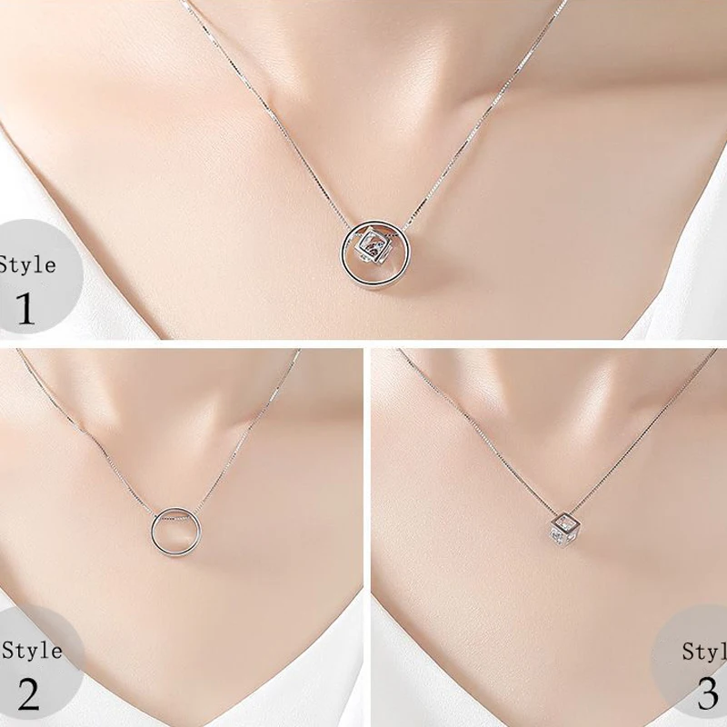 925 Sterling Silver Snake Bone Chain Round Necklaces Girl Multipurpose Zircon Pendant Choker Collares Gift Wedding Fine Jewelry