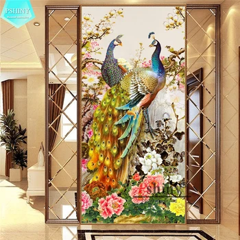 

PSHINY 5D DIY Diamond painting Peacocks Love animal Pictures full display Round rhinestones Diamond embroidery sale new arrivals
