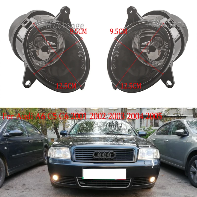 

2Pcs Car-styling Front Halogen Fog Light For Audi A6 C5 C6 2001 2002 2003 2004 2005 Fog Lamp Assembly With halogen Bulbs