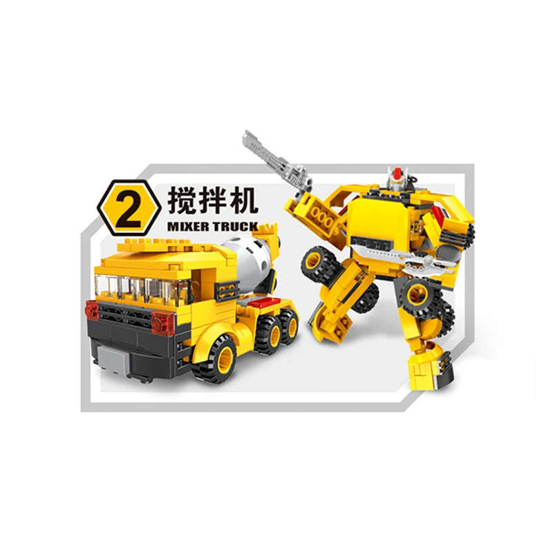 Трансформация автоботов инженерный автомобиль 5 в 1 фигурку Модель Fit lego