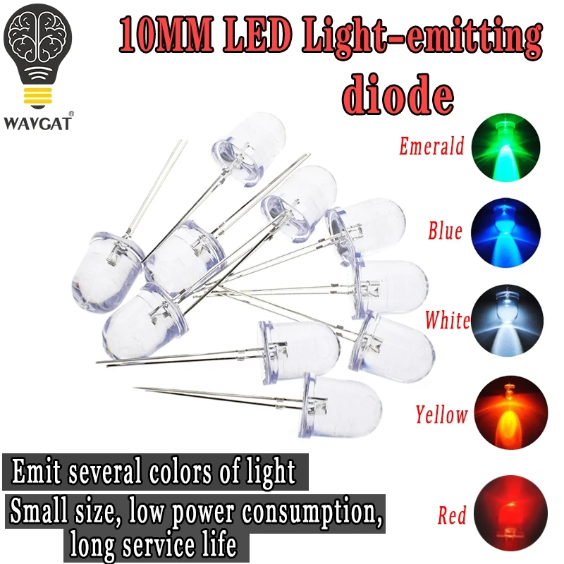 10mm Ultra Bright RGB LED Diode Water Clear Light Emitter Transparent 
